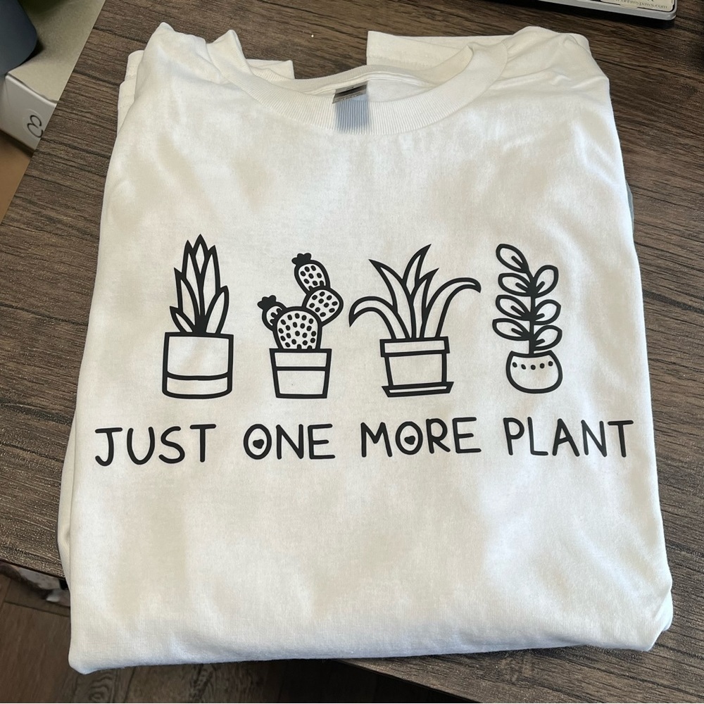 Just One More Plant NEW white short sleeve‎ shirt